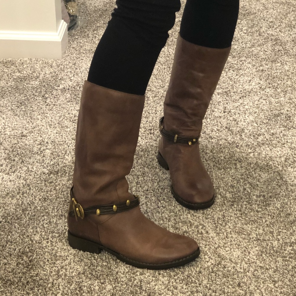 NWOT* Italian Leather Harness Moto Boots